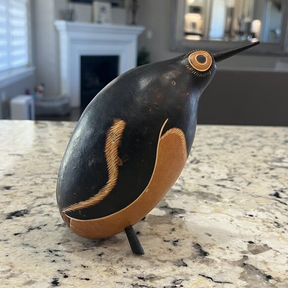 Bertha Medina Bird Gourd Peruvian Signed Hand Carved Folk Art Made in Peru - Picture 7 of 17